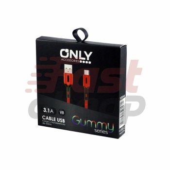 CABLE USB MOD 66 - COLORES - V8 - ROJO ONLY