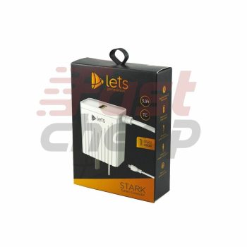 CARGADOR 220V LETS MOD08 - 3,1 A - 1 USB C/CABLE TIPO C - BLANCO LETS