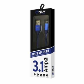 CABLE USB MOD03 - TELA - V8 - AZUL ONLY