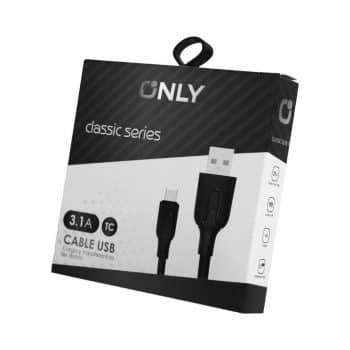 CABLE USB MOD 50 - TIPO C - NEGRO ONLY