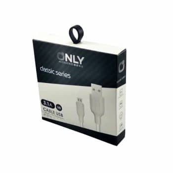 CABLE USB MOD 48 CLASSIC - V8 - BLANCO ONLY