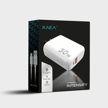 CARGADOR 220V MODX-C015 - INTENSIFY - 1USB 1TC + CABLE USB A TIPO C - XAEA - BLANCO XAEA