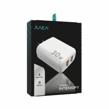CARGADOR 220V MODO-A015 - INTENSIFY - 2USB + CABLE TIPO C - XAEA - BLANCO XAEA